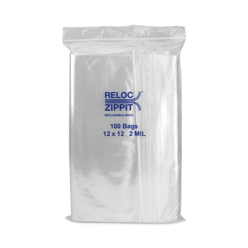 Bagco Zippit Clear 2 Mil Resealable Bag, 12 X 12 Inch -- 1000 Per Case