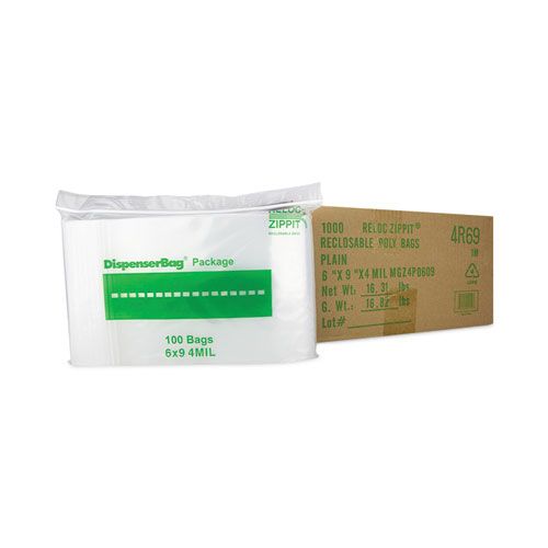 Bagco Zippit Clear 4 Mil Resealable Bag, 6 X 9 Inch -- 1000 Per Case