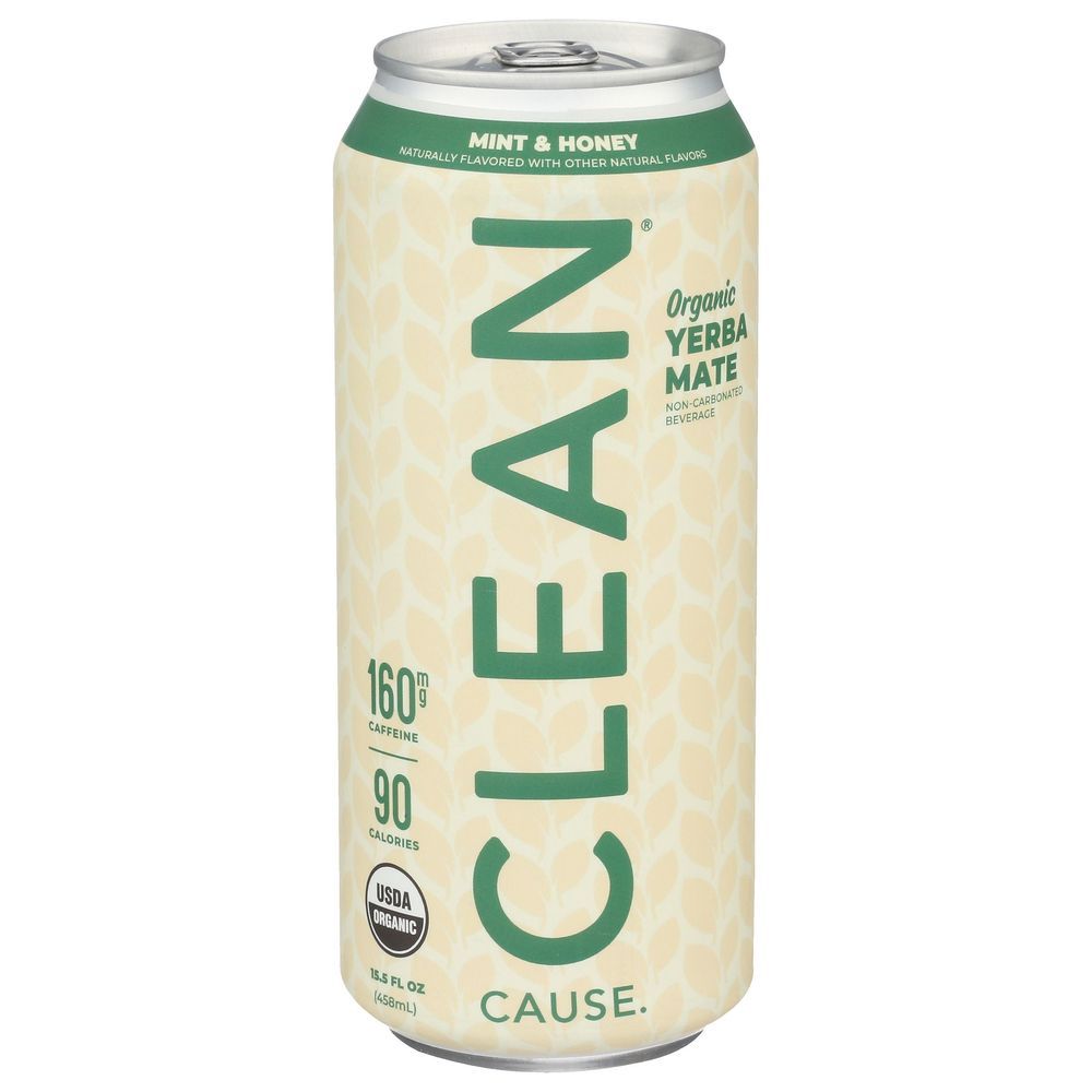 Clean Cause Organic Mint Honey Yerba Mate, 15.5 Fluid Ounce -- 12 Per Case