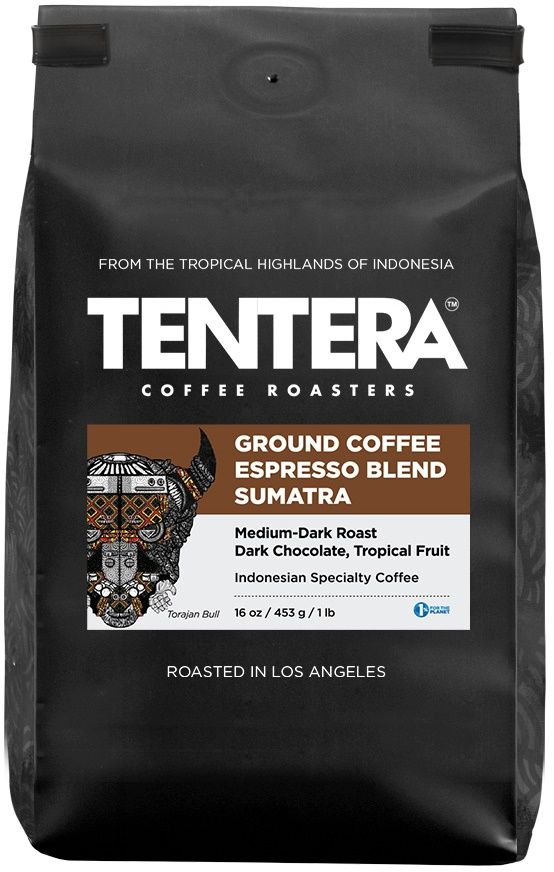Tentera Whole Bean Espresso Blend Sumatra Medium Dark Chocolate Tropical Fruit Coffee -- 6 Per Case