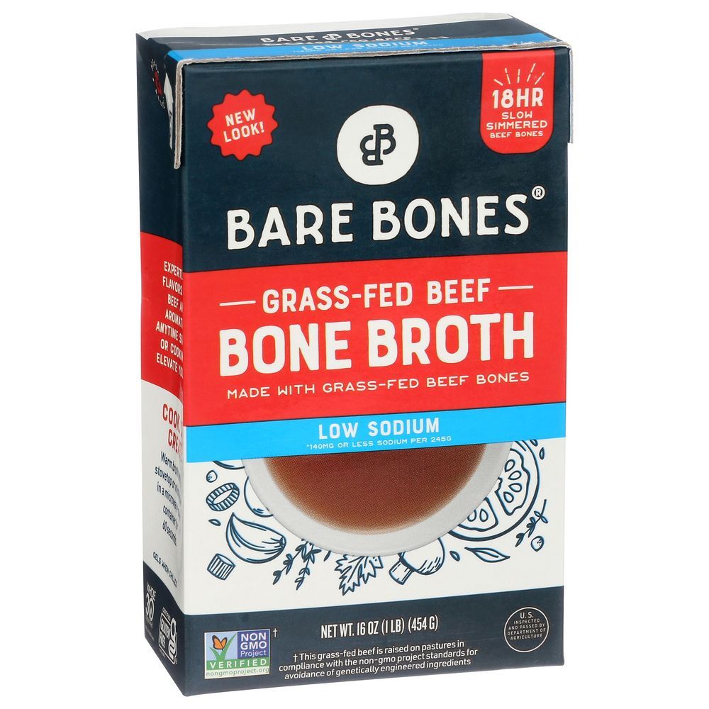 Bare Bones Grass Fed Beef Bone Broth, 16 Fluid Ounce -- 8 Per Case