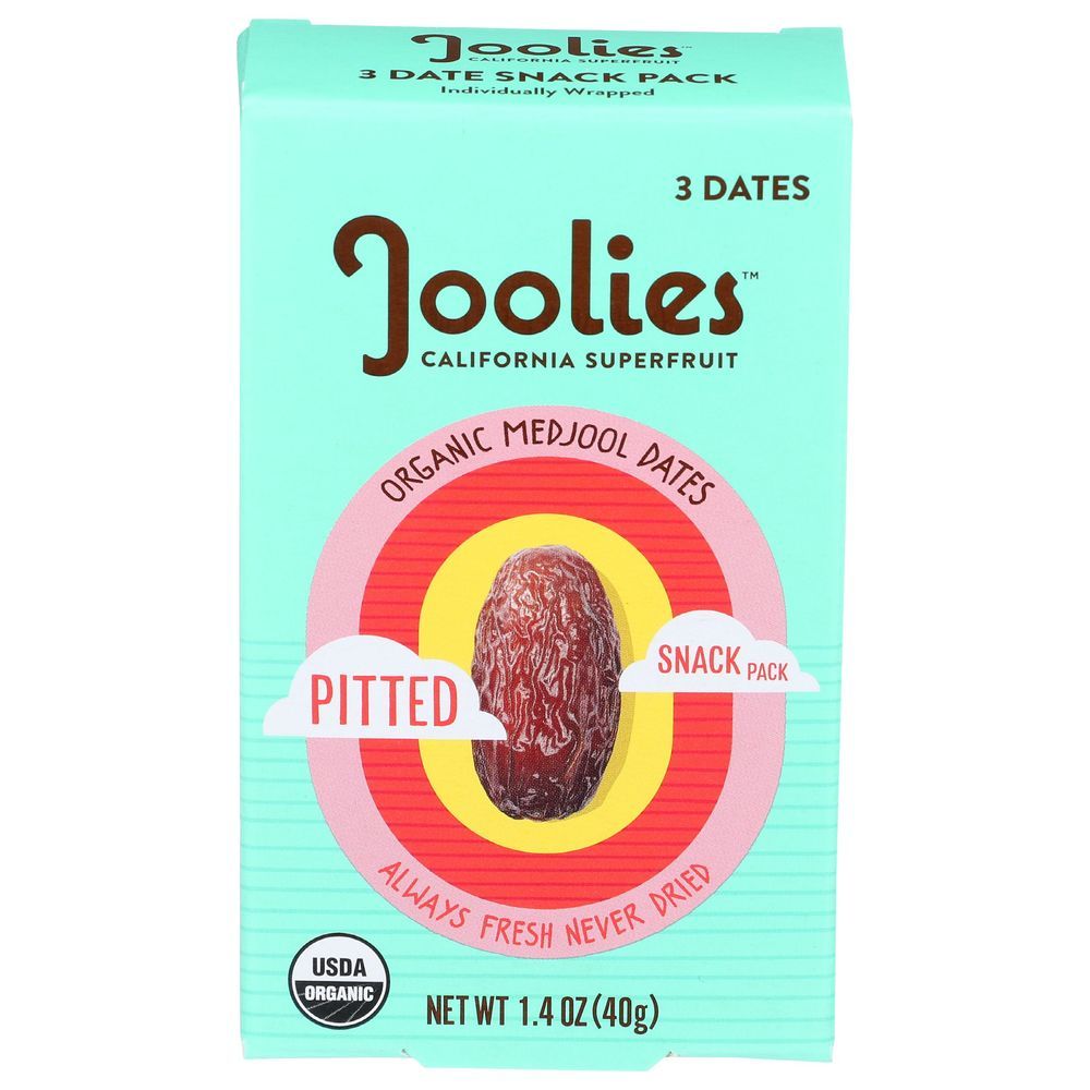 Joolies Organic Medjool Pitted Dates Snack Pack, 1.4 Ounce -- 12 Per Case