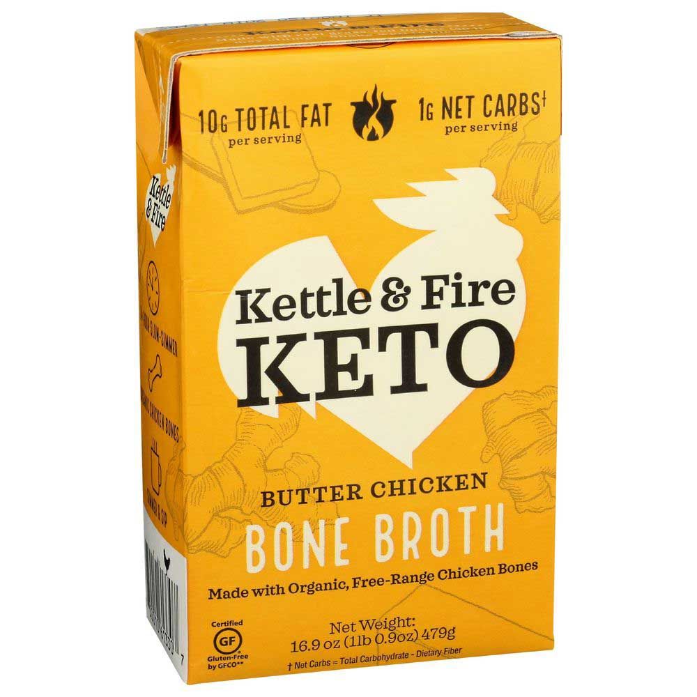 Kettle & Fire Keto Butter Chicken Bone Broth, 16.9 Ounce -- 6 Per Case