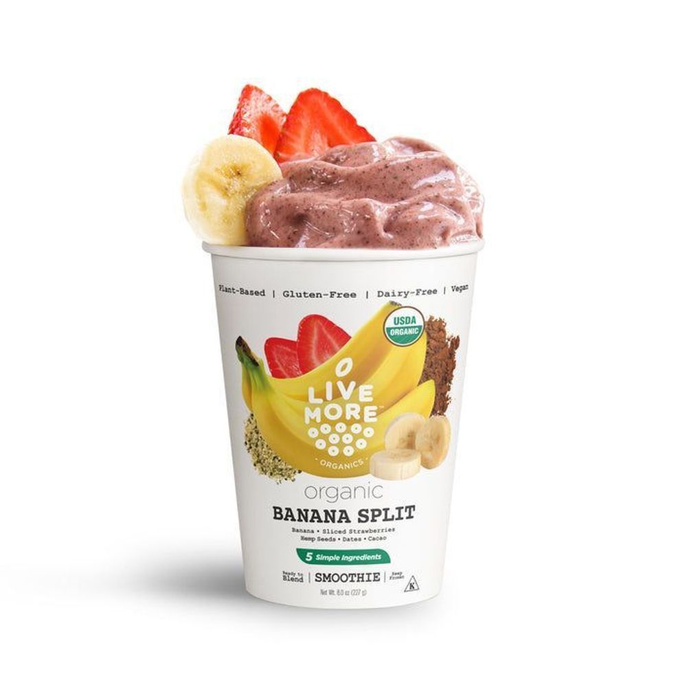 Livemore Naturals Banana Split Smoothie Cup, 7 Ounce -- 6 Per Case
