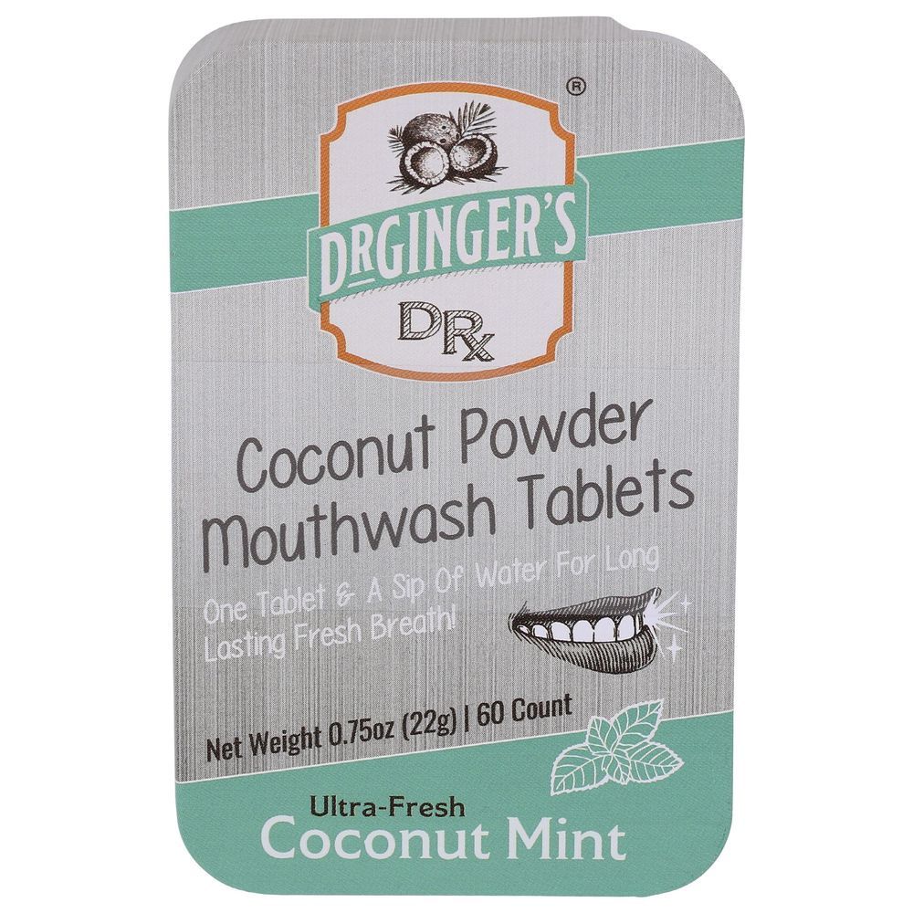 Dr. Gingers Coconut Powder Mouthwash Tablet, 0.75 Ounce -- 6 Per Case