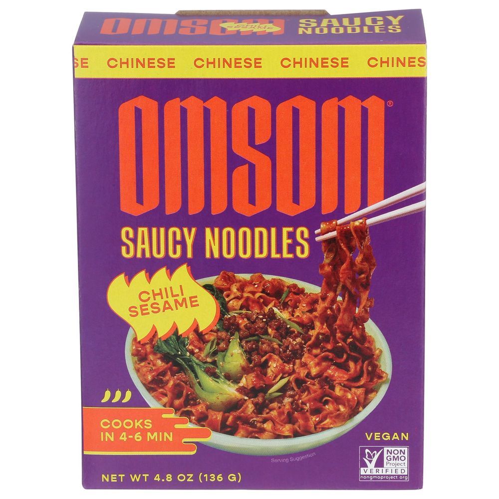 Omsom Chili Sesame Saucy Noodles, 4.8 Ounce -- 6 Per Case