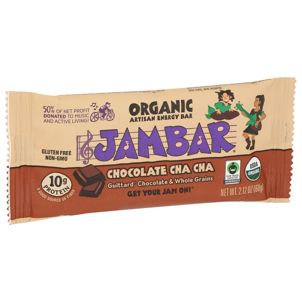Jambar Organic Chocolate Cha Cha Energy Bar, 2.12 Ounce -- 12 Per Case