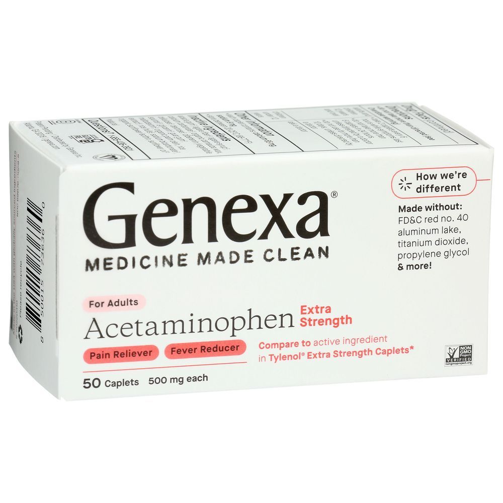 Genexa Acetaminophen Extra Strength Caplets, 50 Count