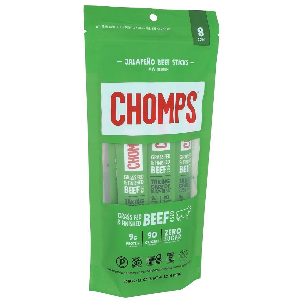 Chomps Jalapeno Beef Sticks, 9.2 Ounce -- 8 Per Case