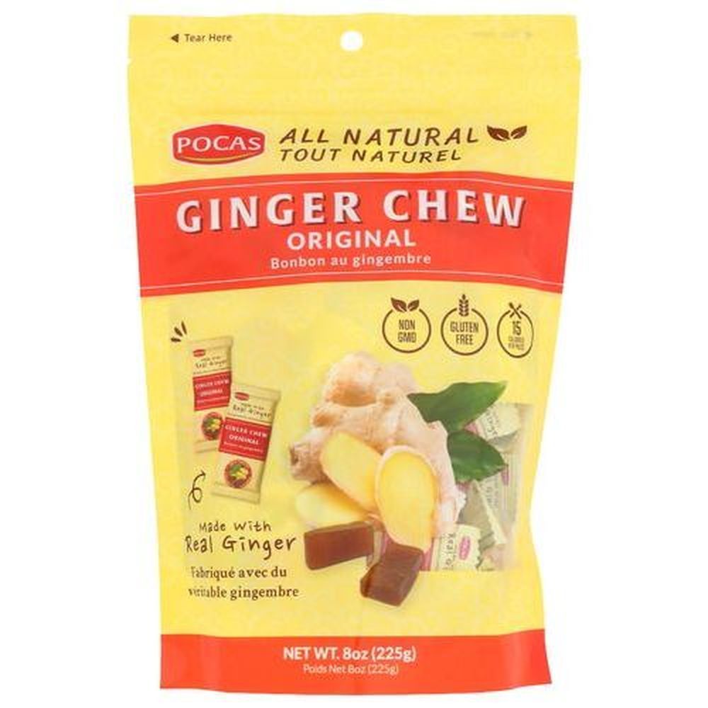 Pocas Original Ginger Chews, 8 Ounce -- 12 Per Case