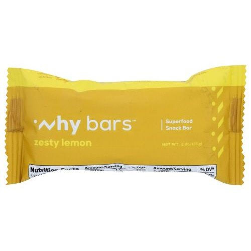 Why Bars Zesty Lemon Bar, 2.04 Ounce -- 12 Per Case