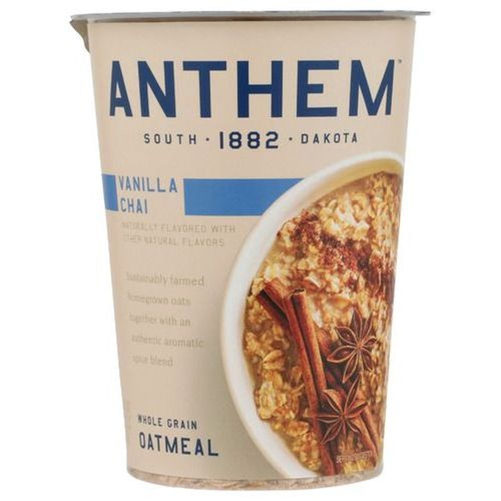Anthem Vanilla Chai Whole Grain Oatmeal, 3.25 Ounce Cup -- 6 Per Case