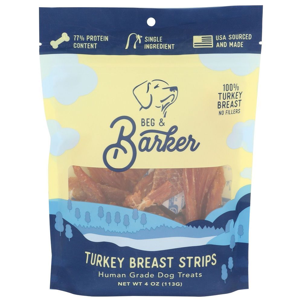 Beg And Barker Turkey Breast Strips Dog Treats, 4 Ounce