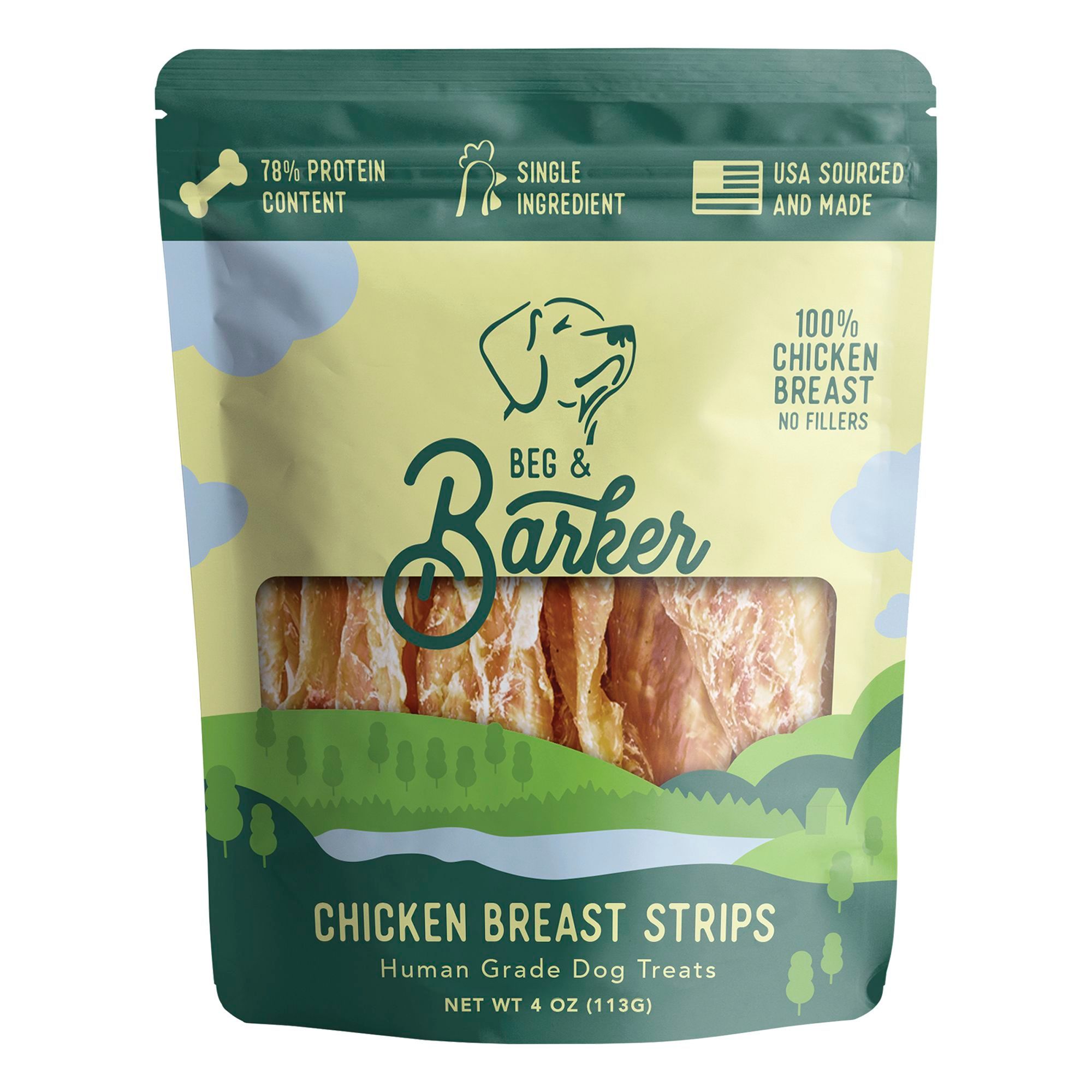 Beg And Barker Chicken Breast Strips Dog Treat, 4 Ounce