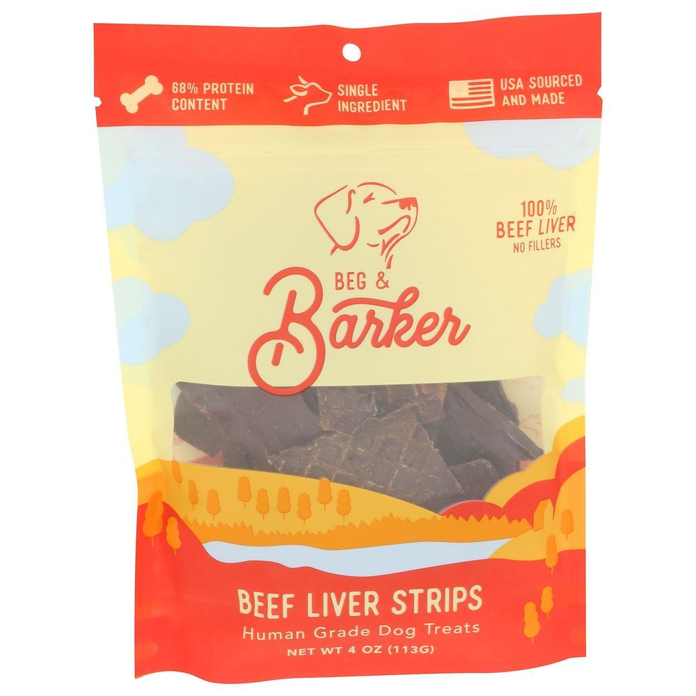 Beg And Barker Beef Liver Strips Dog Treats, 4 Ounce