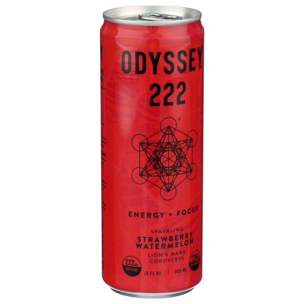 Odyssey 222 Strawberry Watermelon Sparkling Energy Plus Focus Drink, 12 Fluid Ounce -- 12 Per Case