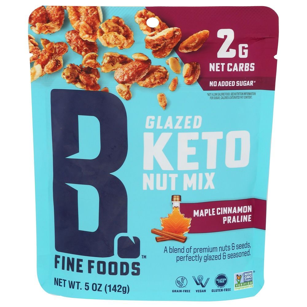 B Fine Foods Maple Cinnamon Praline Keto Nut Mix, 5 Ounce -- 6 Per Case