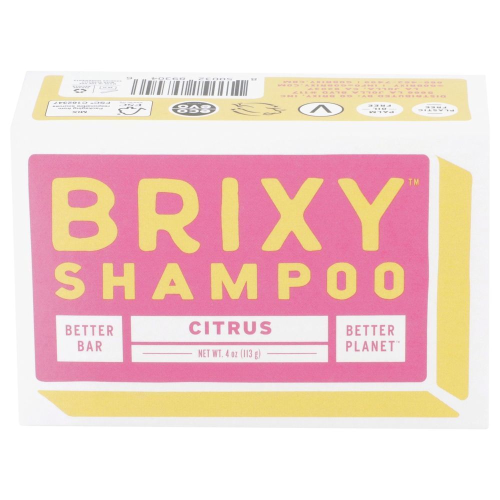 Brixy Citrus Shampoo Bar, 4 Ounce -- 3 Per Case.
