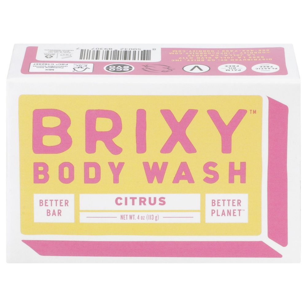 Brixy Citrus Body Wash Bar, 4 Ounce-- 3 Per Case