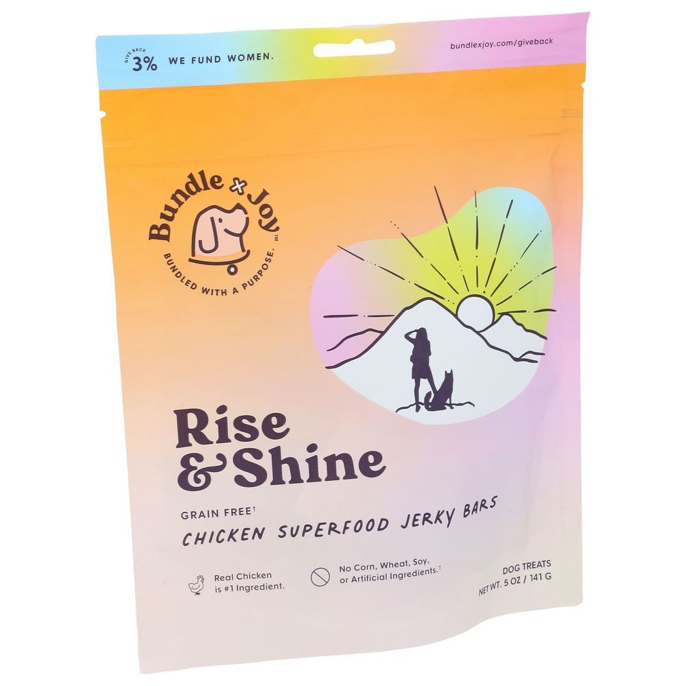 Bundle X Joy Rise And Shine Chicken Superfood Jerky Bar Dog Treats, 5 Ounce -- 6 Per Case