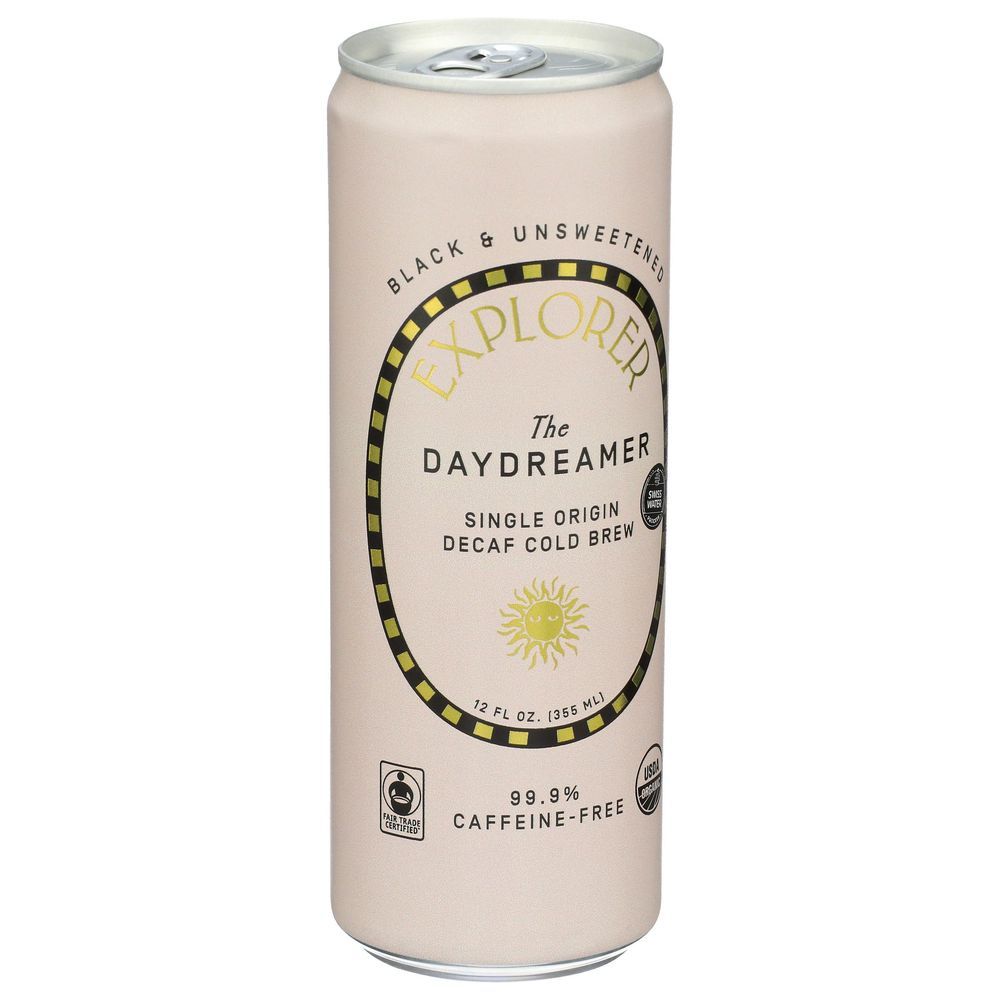 Explorer The Daydreamer Unsweetened Decaf Cold Brew Coffee, 12 Fluid Ounce -- 12 Per Case