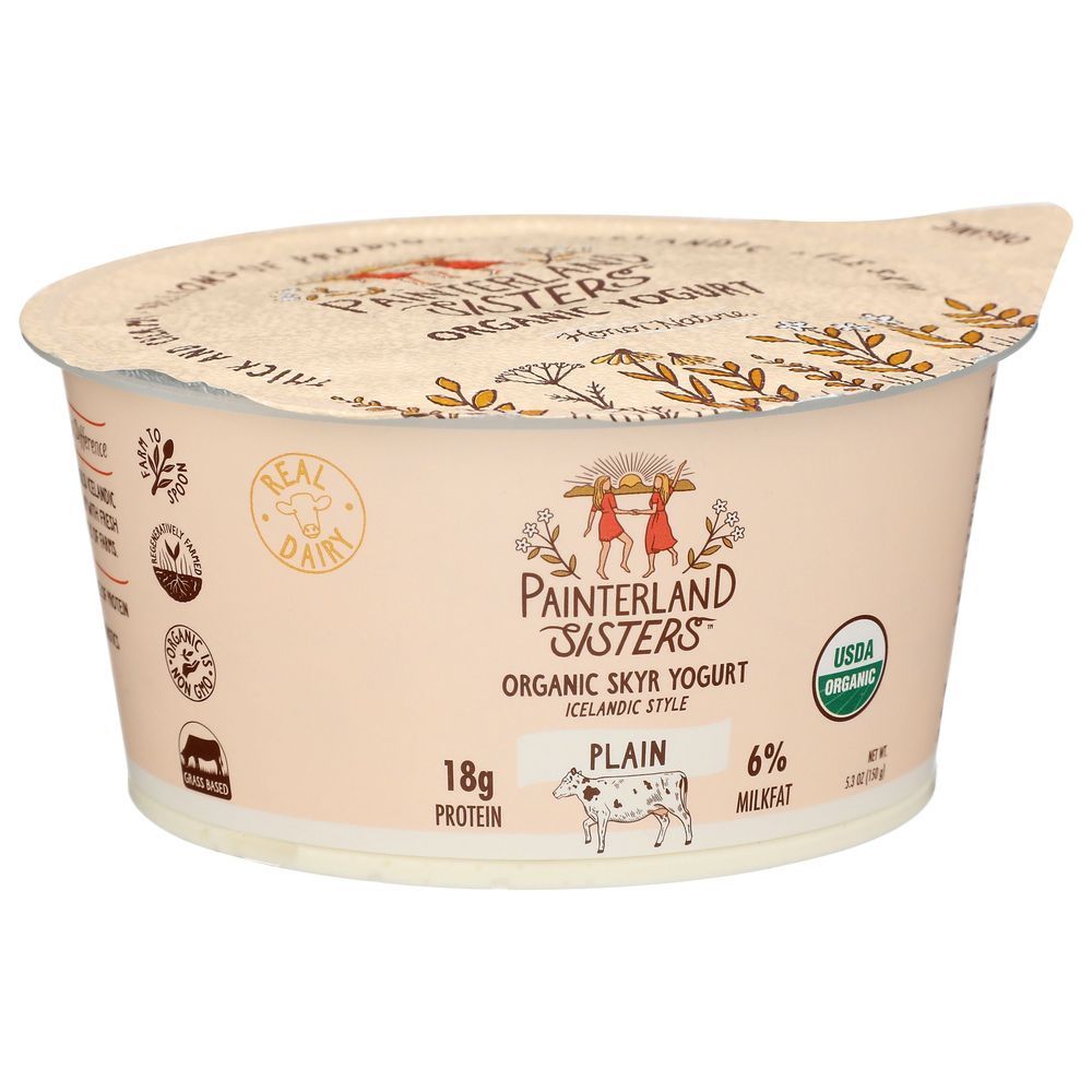 Painterland Sisters Organic Plain Skyr Yogurt, 5.3 Ounce -- 8 Per Case