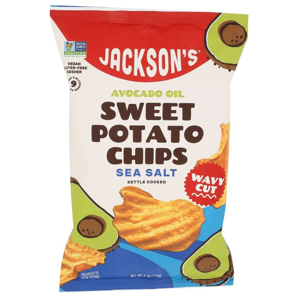 Jacksons Sweet Potato Sea Salt Wavy Chips, 5 Ounce -- 12 Per Case