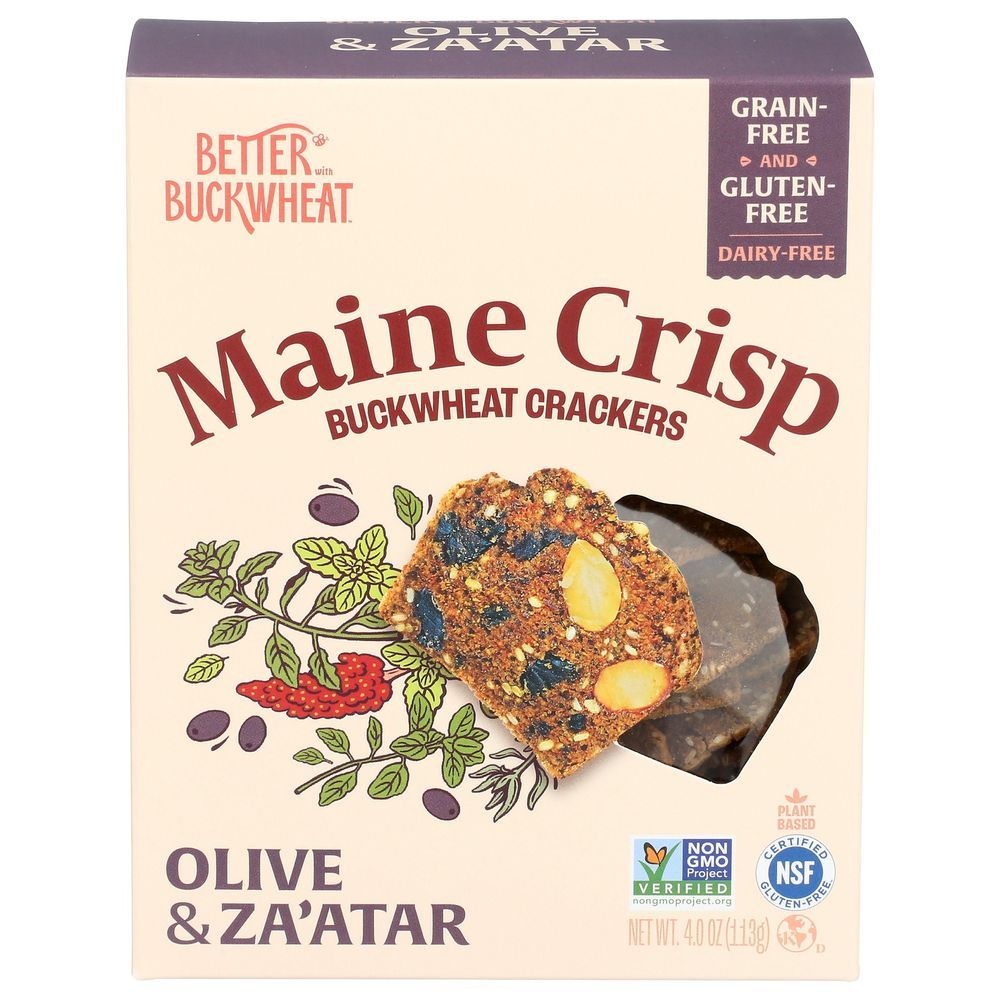 Better With Buckwheat Maine Crisp Olive And Zaatar Buckwheat Crackers, 4 Ounce -- 10 Per Case