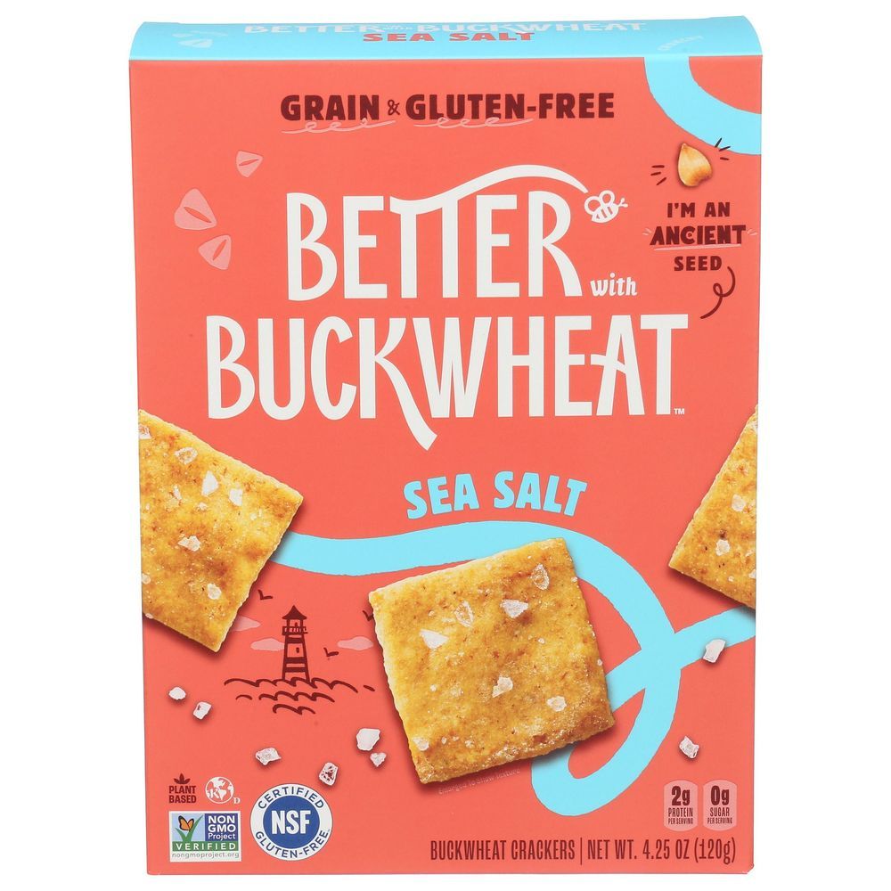 Better With Buckwheat Sea Salted Crackers, 4.25 Ounce -- 6 Per Case