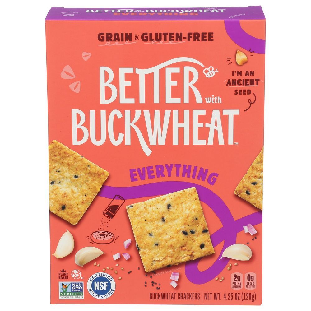 Better With Buckwheat Everything Crackers, 4.25 Ounce -- 6 Per Case