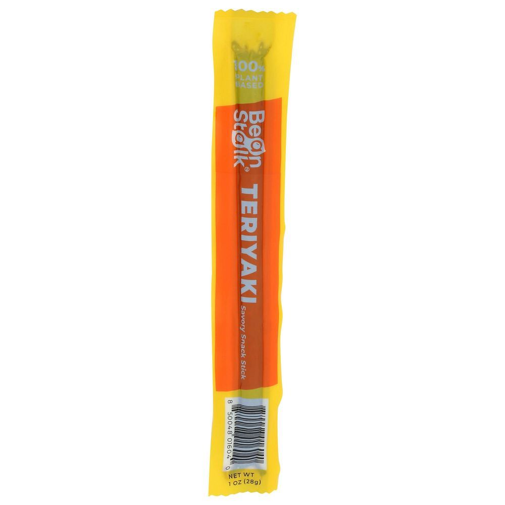 Beanstalk Teriyaki Plant Based Protein Savory Snack Stick, 1 Ounce -- 24 Per Case