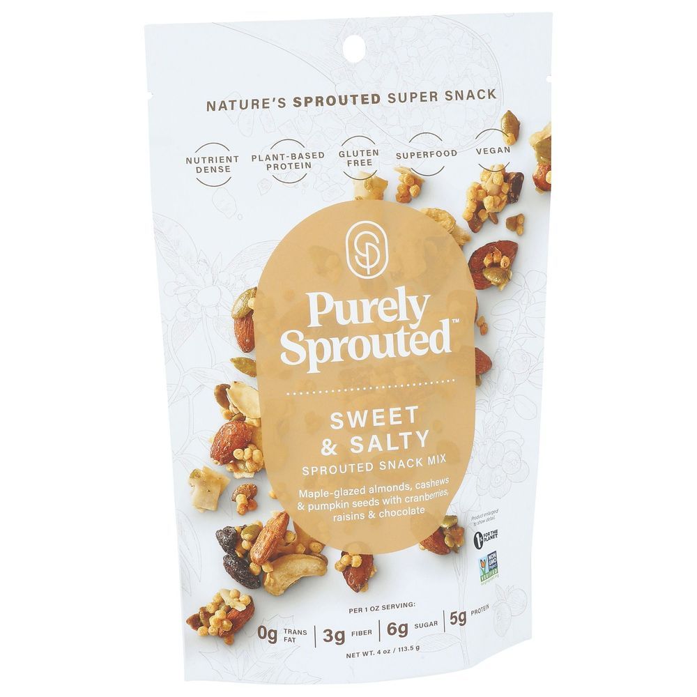 Purely Sprouted Sweet Salty Sprouted Snack Mix, 4 Ounce -- 6 Per Case