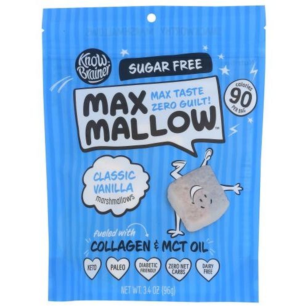 Know Brainer Foods Classic Vanilla Sugar-free Marshmallow, 96 Gram -- 6 Per Case
