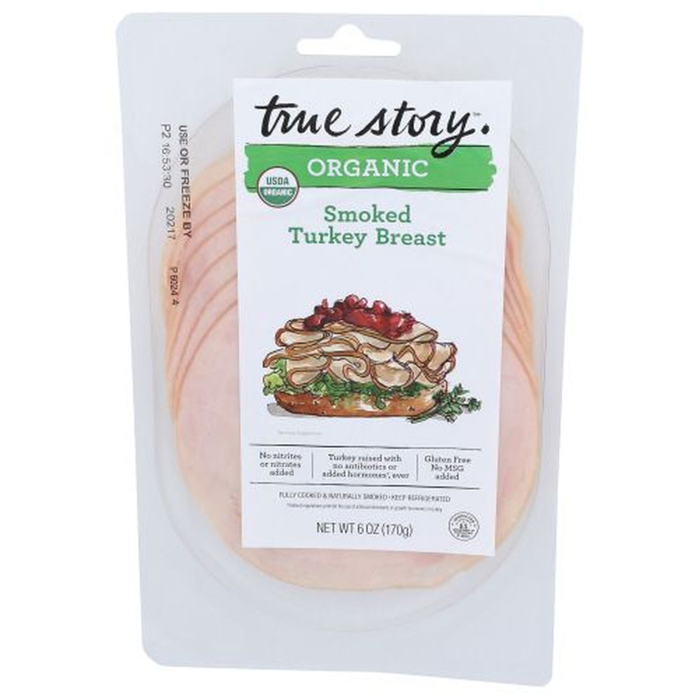 True Story Organic Smoked Turkey Breast, 6 Ounce -- 12 Per Case