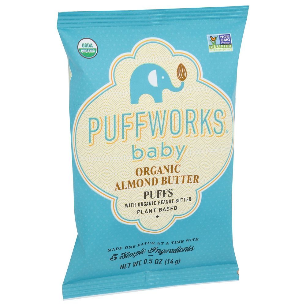 Puffworks Organic Almond Butter Puffs, 0.5 Ounce -- 6 Per Case