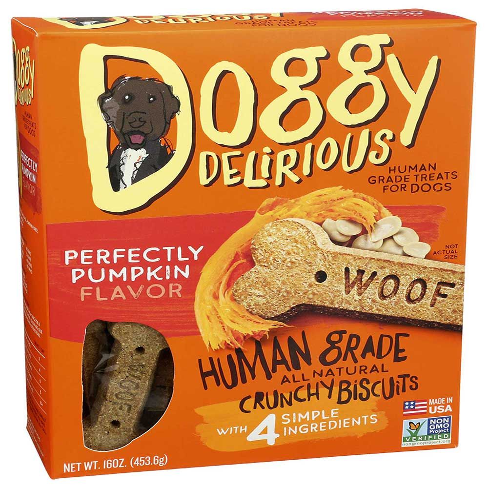 Doggy Delirious Perfectly Pumpkin Bone Dog Treats, 16 Ounce -- 6 Per Case