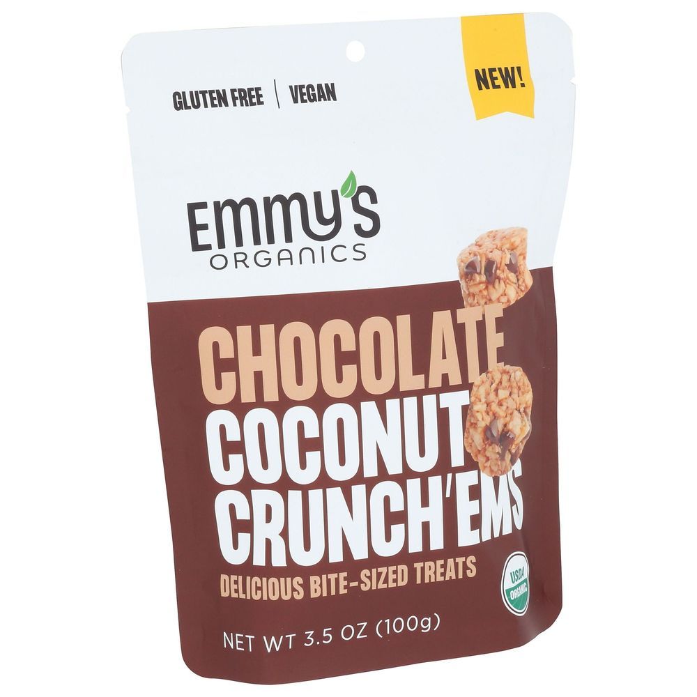 Emmy's Organics Chocolate Coconut Crunchems, 3.5 Ounce -- 6 Per Case