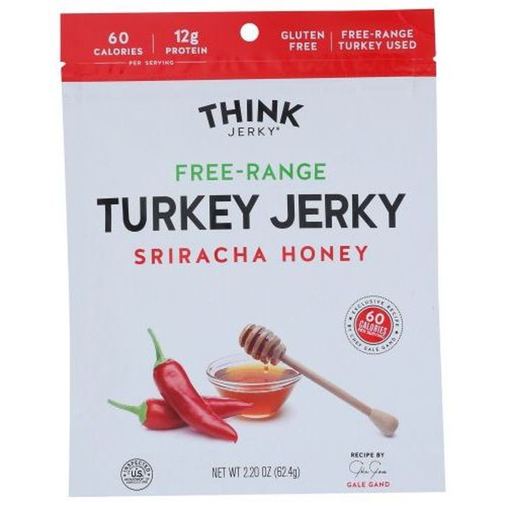 Think Jerky Sriracha Honey Free Range Turkey Jerky, 2.2 Ounce -- 8 Per Case