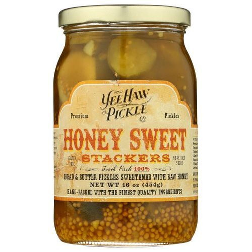 Yee Haw Pickle Company Honey Sweet Stackers, 16 Ounce -- 6 Per Case