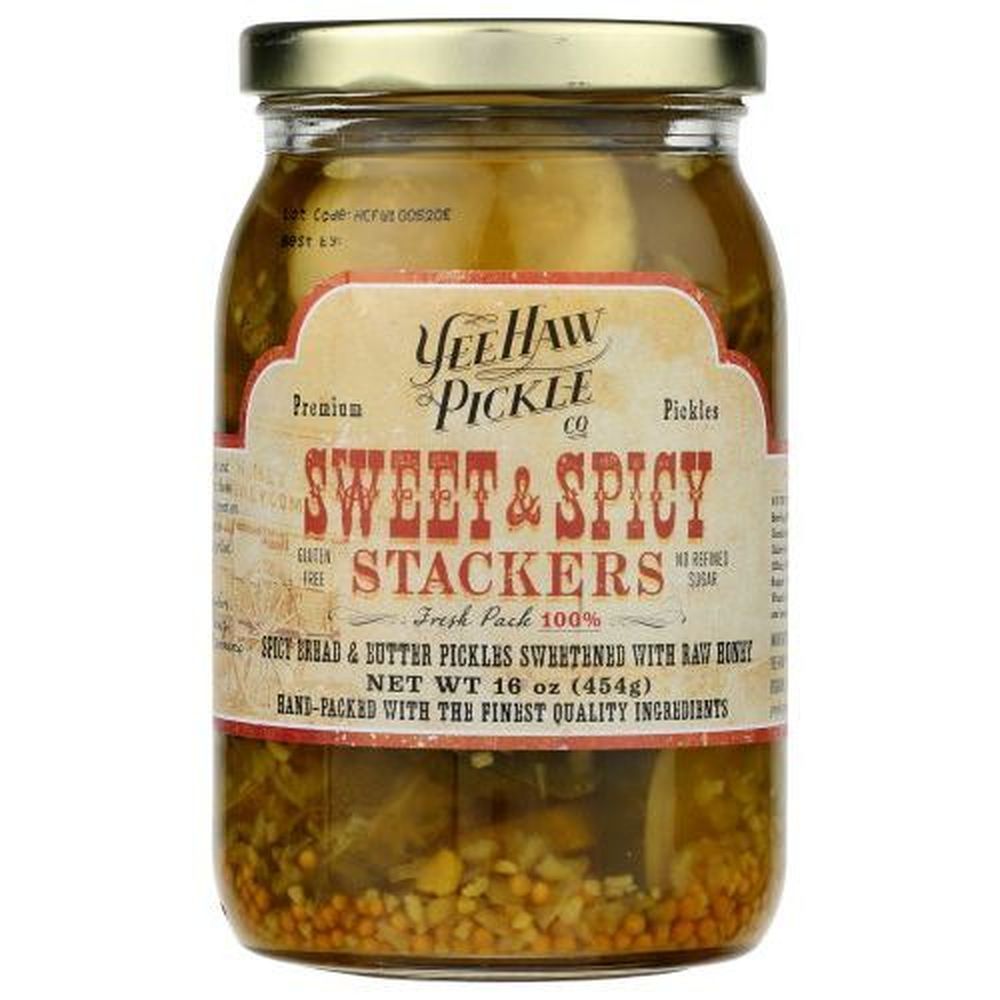 Yee Haw Pickle Company Sweet And Spicy Stackers, 16 Ounce -- 6 Per Case