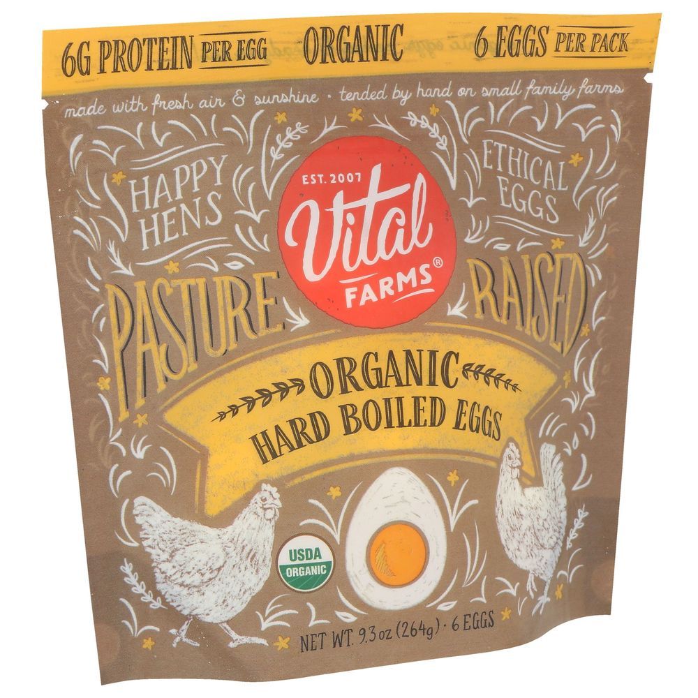 Vital Farms Organic Hard Boiled Eggs, 6 Count -- 6 Per Case