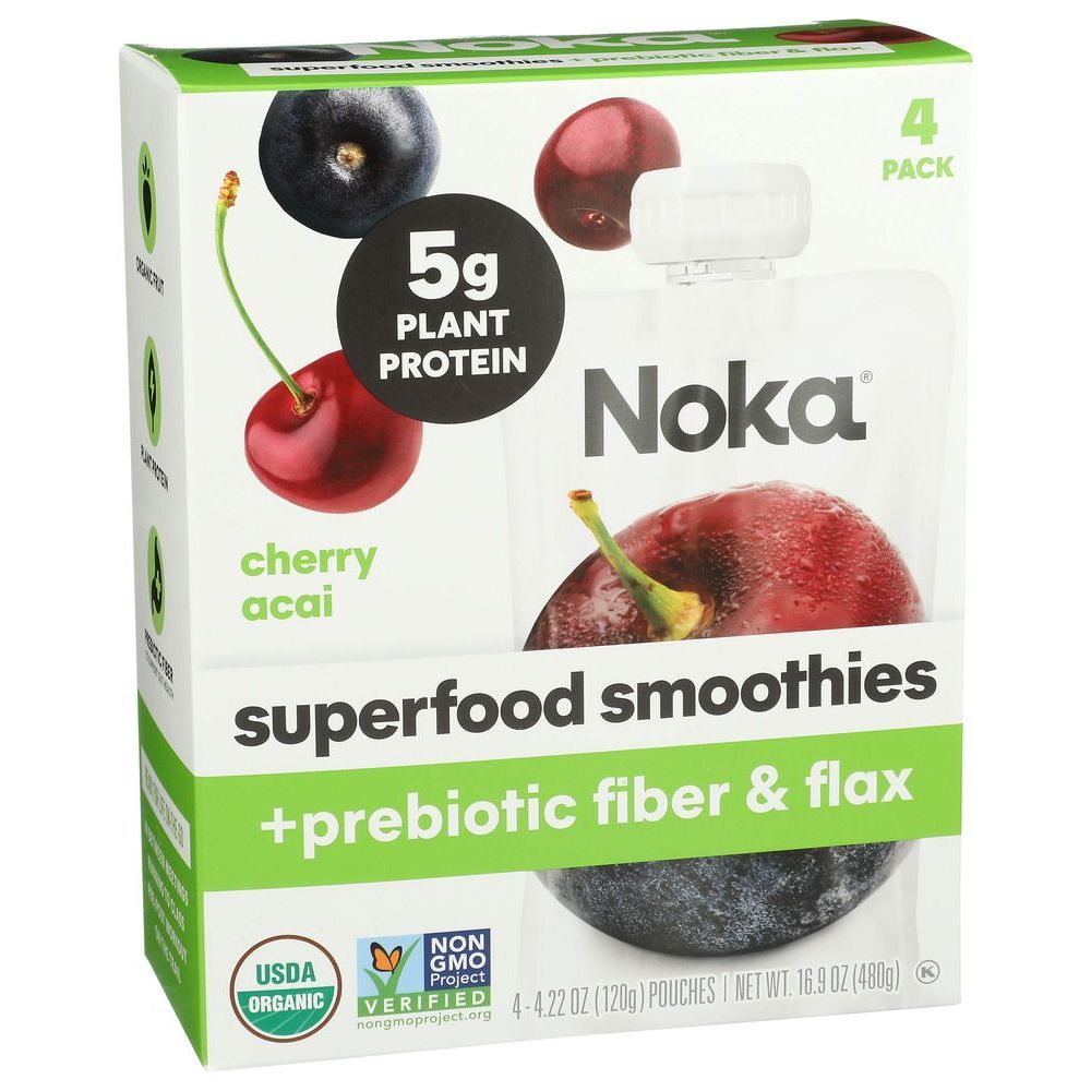 Noka Cherry Acai Superfood Smoothies, 16.9 Ounce -- 6 Per Case