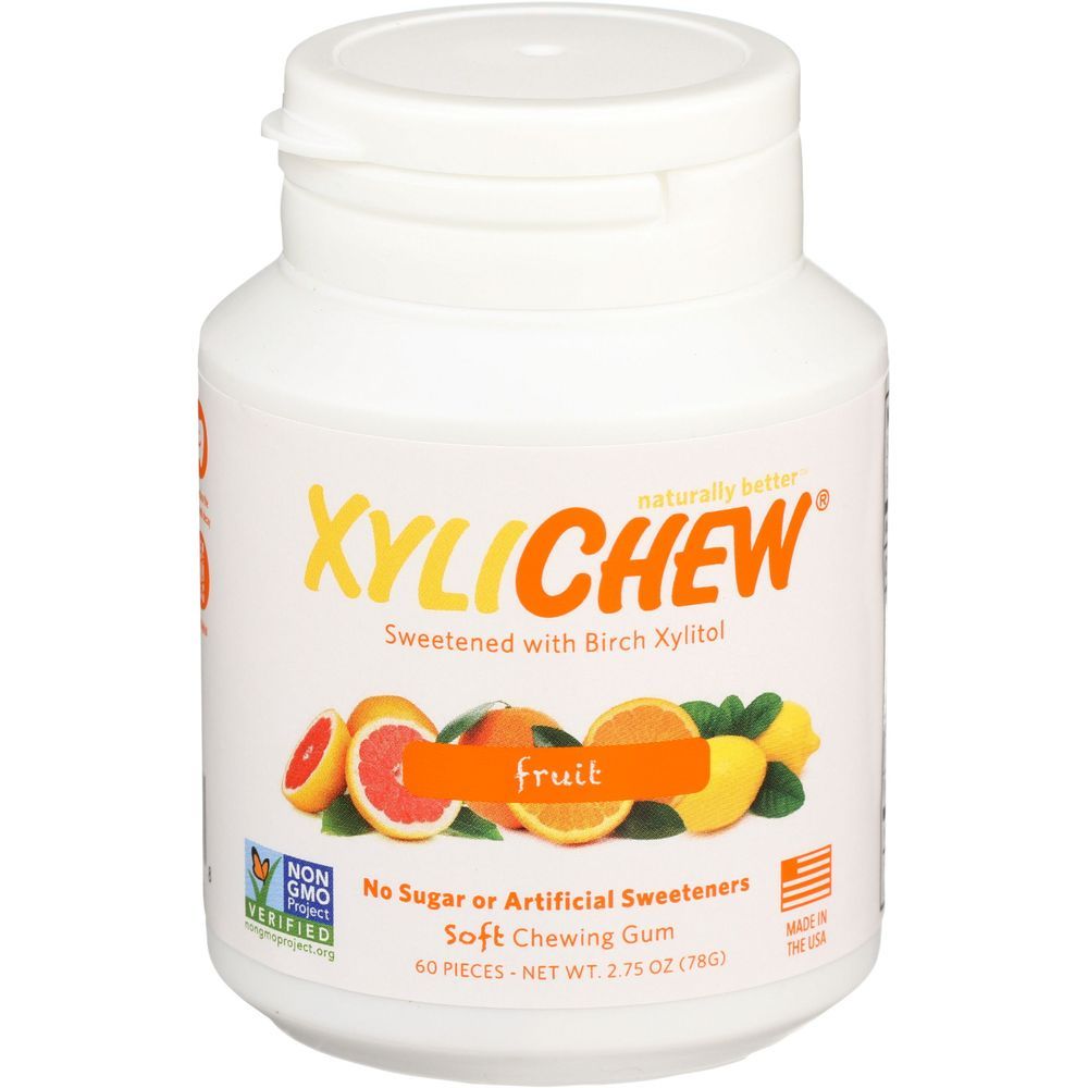 Xylichew Sugar Free Fruit Chewing Gum, 60 Count -- 4 Per Case