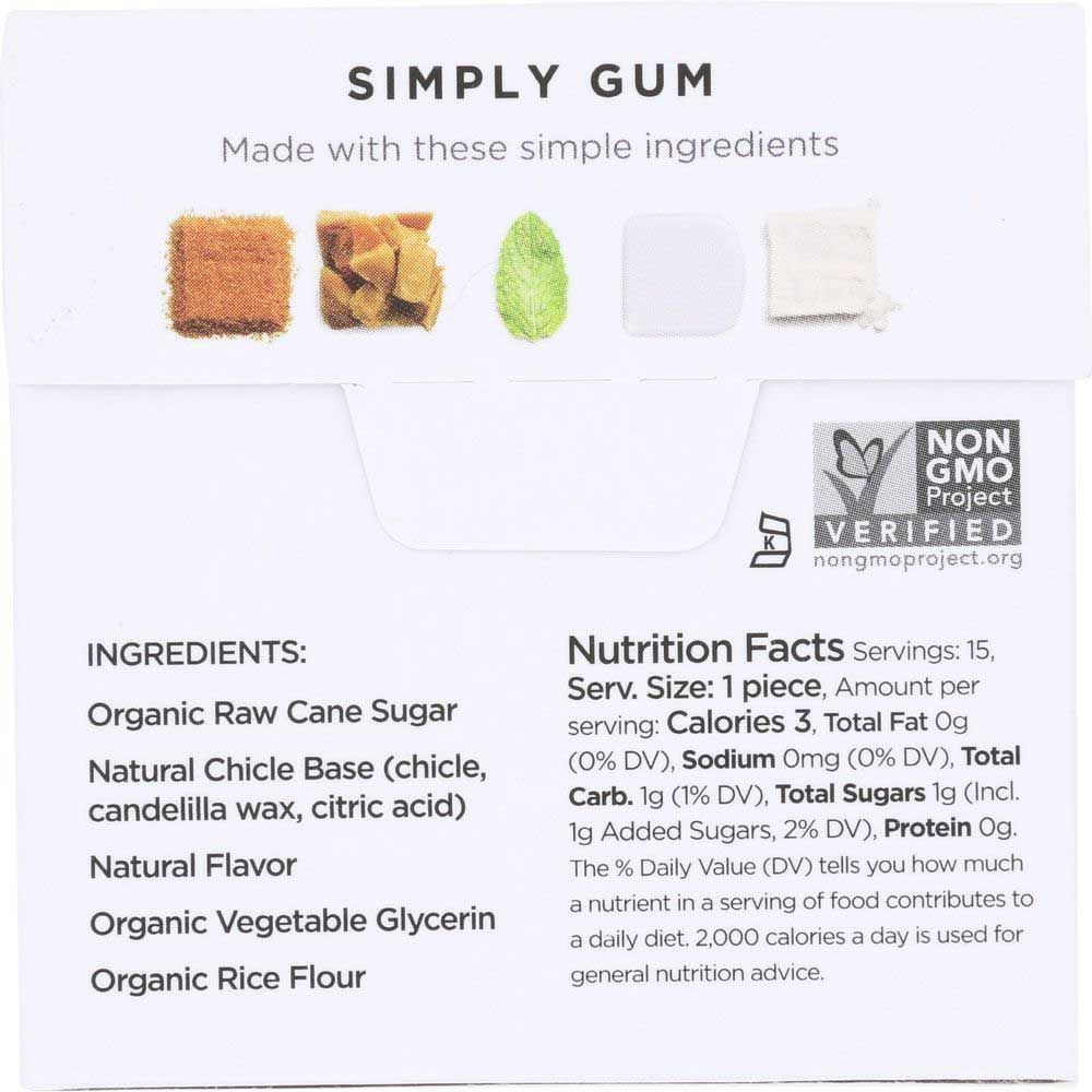 Simply Gum Spearmint Gum, 15 Count -- 12 Per Case