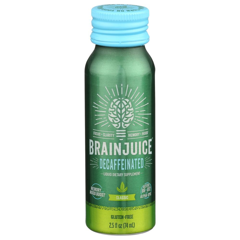 Brain Juice Decaffeinated Classic Liquid Dietary Supplement, 2.5 Fluid Ounce -- 12 Per Case