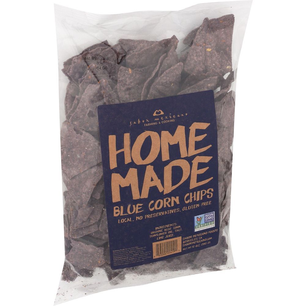 Sabor Mexicano Home Made Blue Corn Tortilla Chips, 12 Ounce -- 11 Per Case