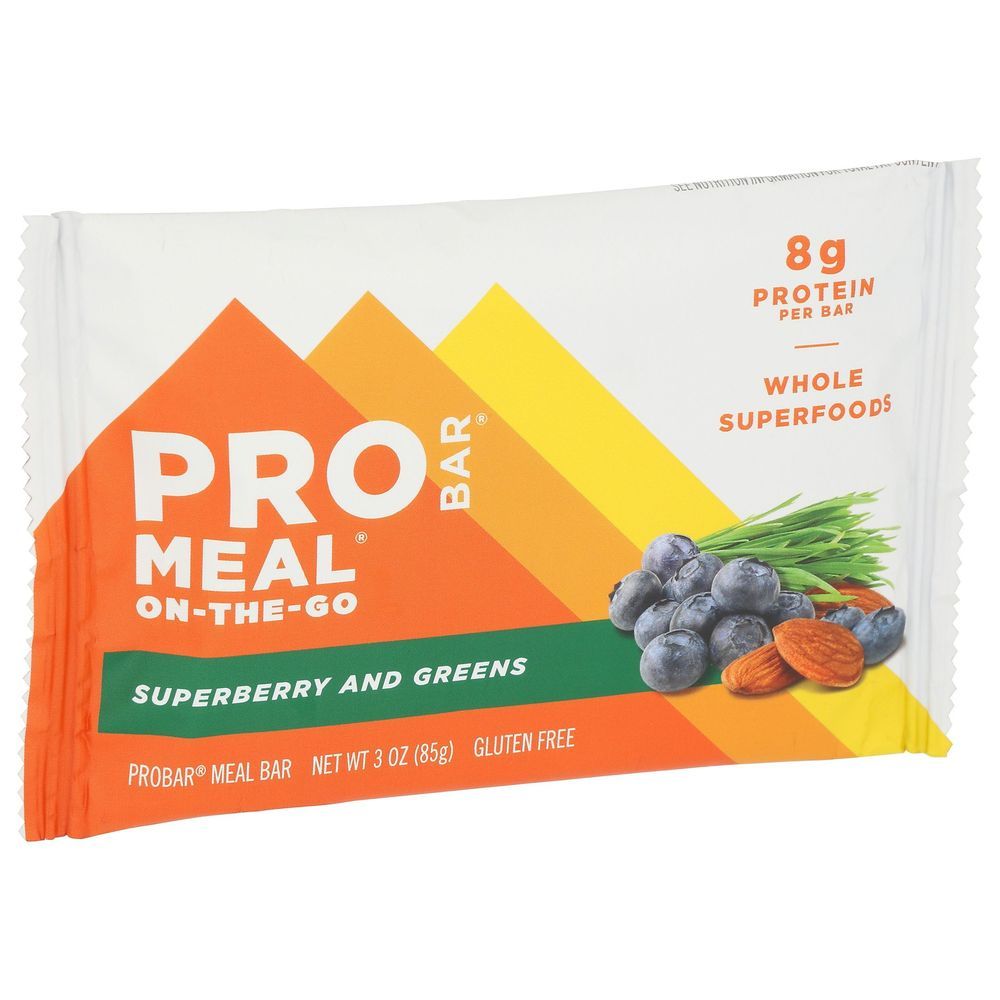 Probar Organic Superberry And Greens Meal Bar, 3 Ounce -- 12 Per Case