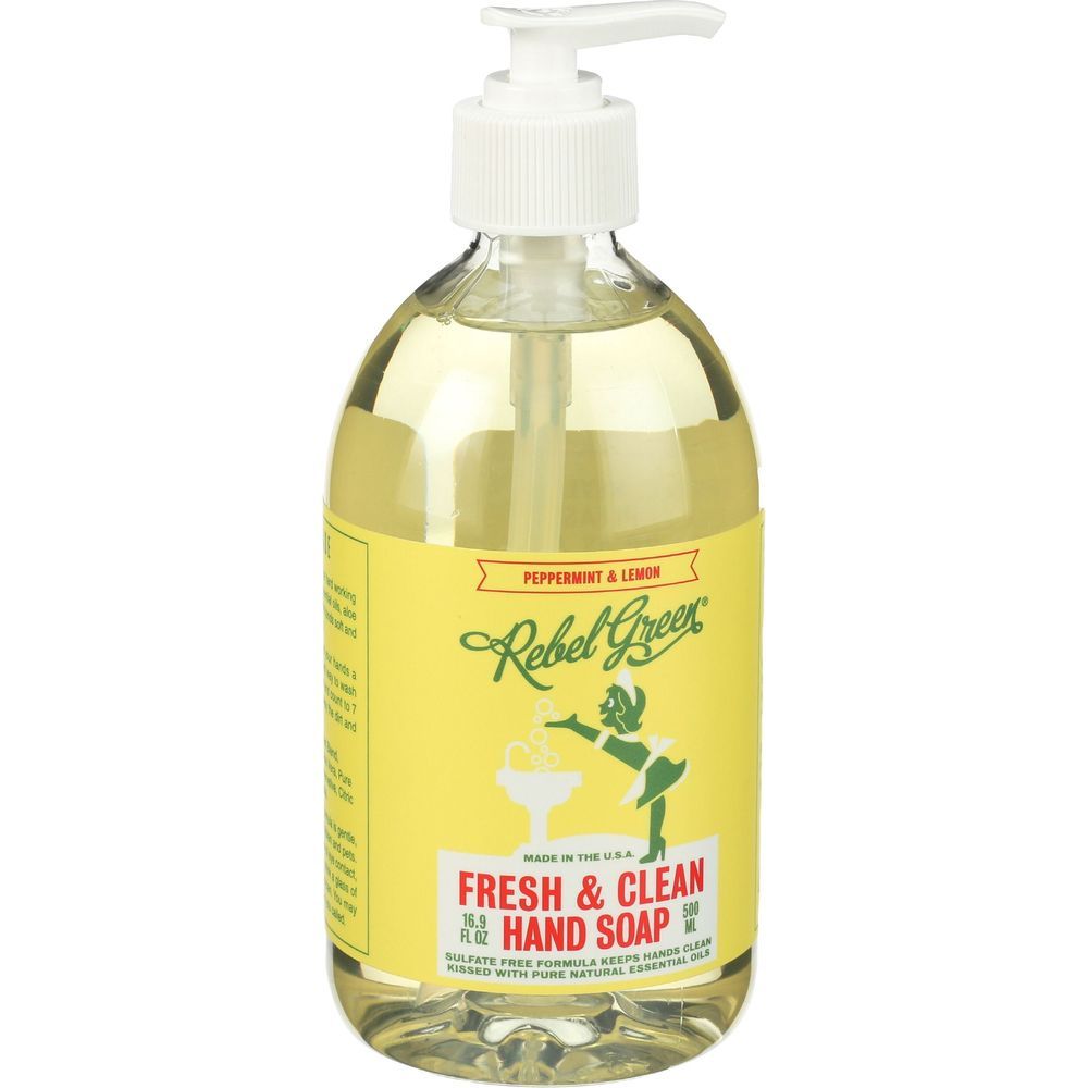 Rebel Green Peppermint And Lemon Fresh Clean Hand Soap, 16.9 Ounce -- 4 Per Case