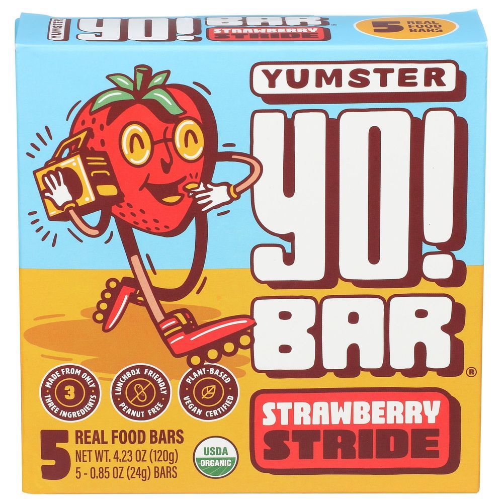 Bearded Brothers Organic Strawberry Stride Yumster Yo Bar, 4.23 Ounce -- 6 Per Case