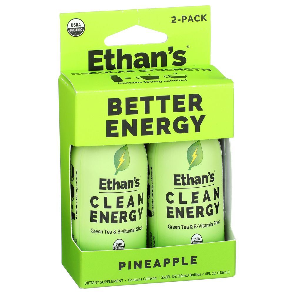 Ethan's Organic Pineapple Energy Shot, 2 Fluid Ounce -- 2 Per Case
